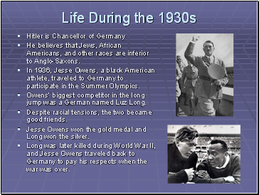 Life During the 1930s