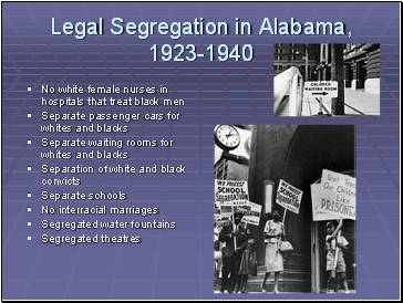 Legal Segregation in Alabama, 1923-1940