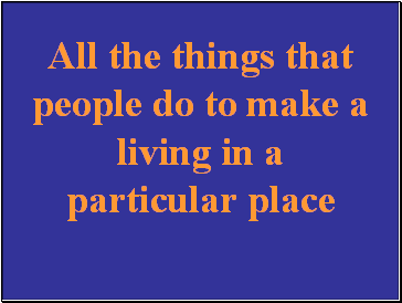 All the things that people do to make a living in a particular place