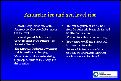 Antarctic ice and sea level rise