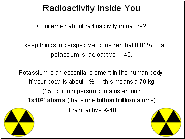 Radioactivity Inside You