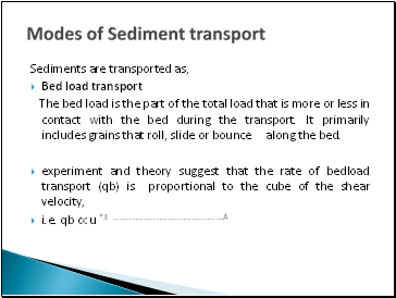 Modes of Sediment transport