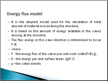 Energy flux model