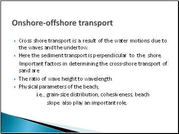 Onshore-offshore transport