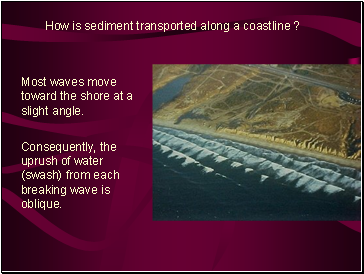 How is sediment transported along a coastline ?