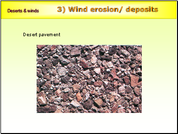 3) Wind erosion/ deposits