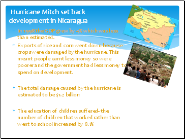 Hurricane Mitch set back development in Nicaragua