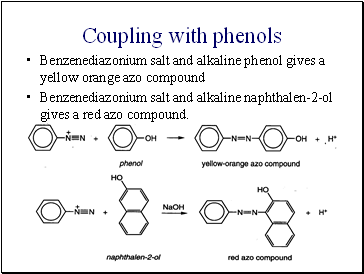 Coupling with phenols