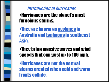 Introduction to hurricanes