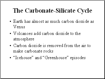 The Carbonate-Silicate Cycle