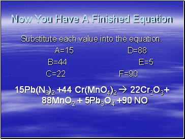 Now You Have A Finished Equation