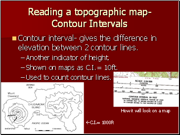 Reading a topographic map- Contour Intervals