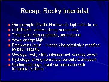 Recap: Rocky Intertidal