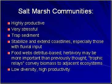 Salt Marsh Communities: