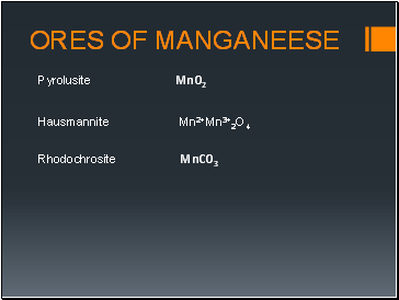 Ores of manganeese