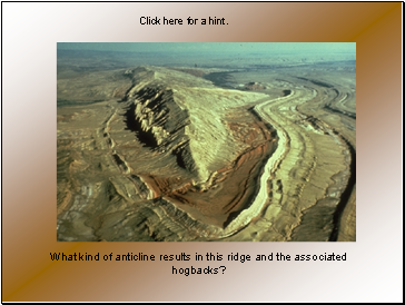 What kind of anticline results in this ridge and the associated hogbacks?