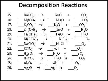 Decomposition Reactions