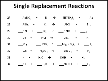 Single Replacement Reactions