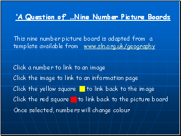 ‘A Question of’ …Nine Number Picture Boards