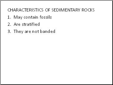 Characteristics of sedimentary rocks