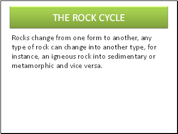 The rock cycle