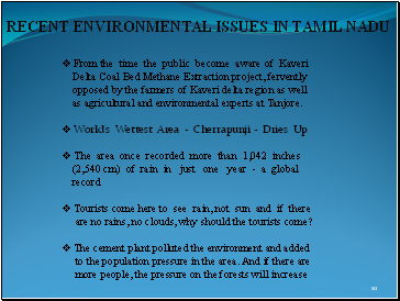 Recent environmental issues in Tamil Nadu