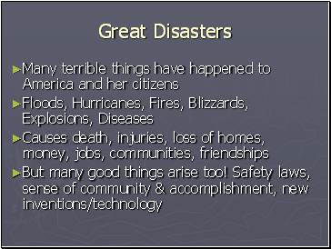 Great Disasters