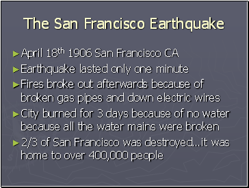 The San Francisco Earthquake