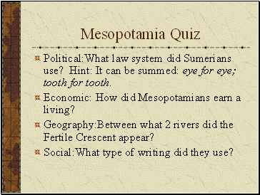 Mesopotamia Quiz