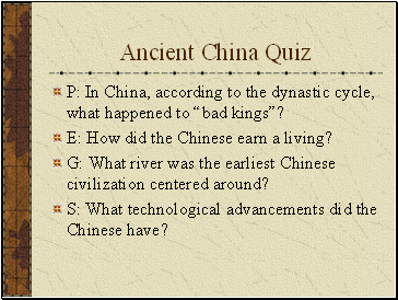 Ancient China Quiz