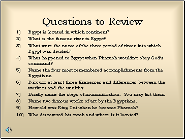 Questions to Review