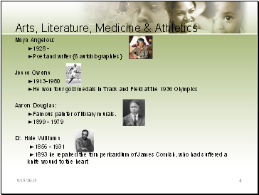 Arts, Literature, Medicine & Athletics