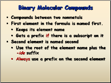 Binary Molecular Compounds