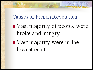 Causes of French Revolution