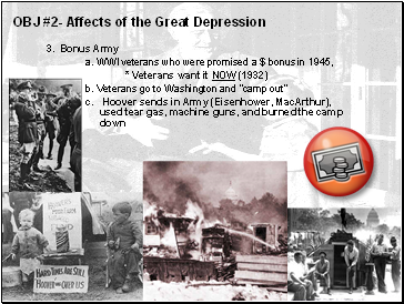 OBJ #2- Affects of the Great Depression