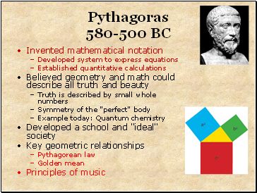 Pythagoras 580-500 BC