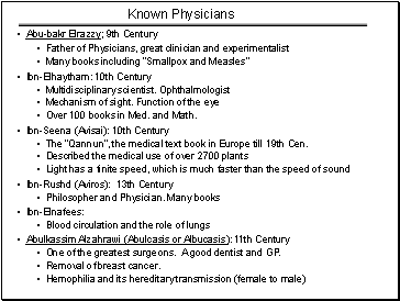 Known Physicians