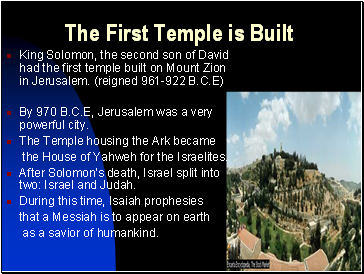 The First Temple is Built