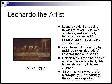 Leonardo the Artist