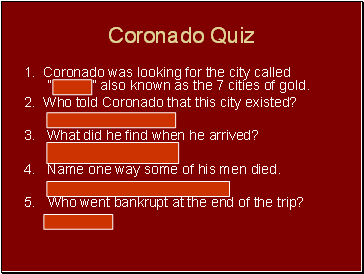 Coronado Quiz