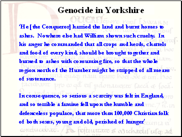 Genocide in Yorkshire