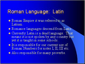 Roman Language: Latin