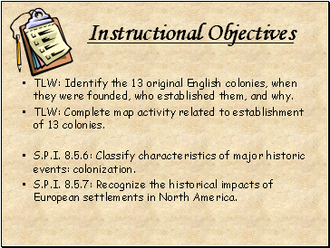 Instructional Objectives