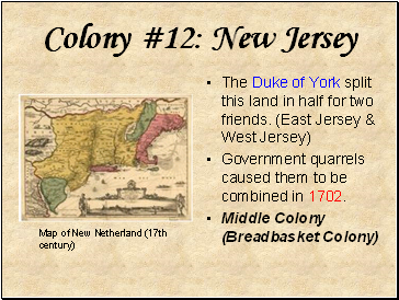 Colony #12: New Jersey