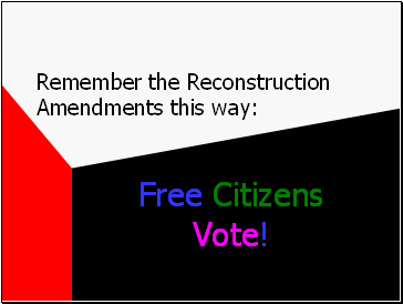Remember the Reconstruction Amendments this way: