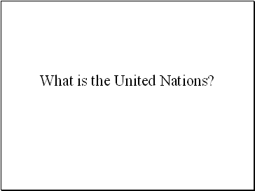 What is the United Nations?