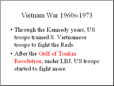 Vietnam War 1960s-1973