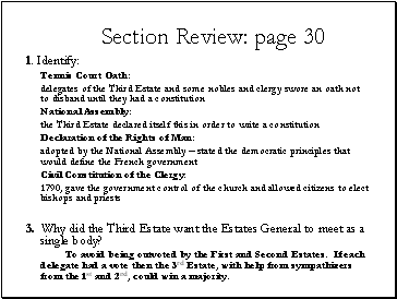 Section Review: page 30