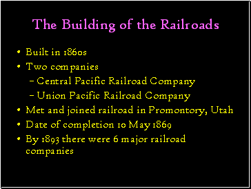 The Building of the Railroads