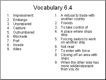 Vocabulary 6.4